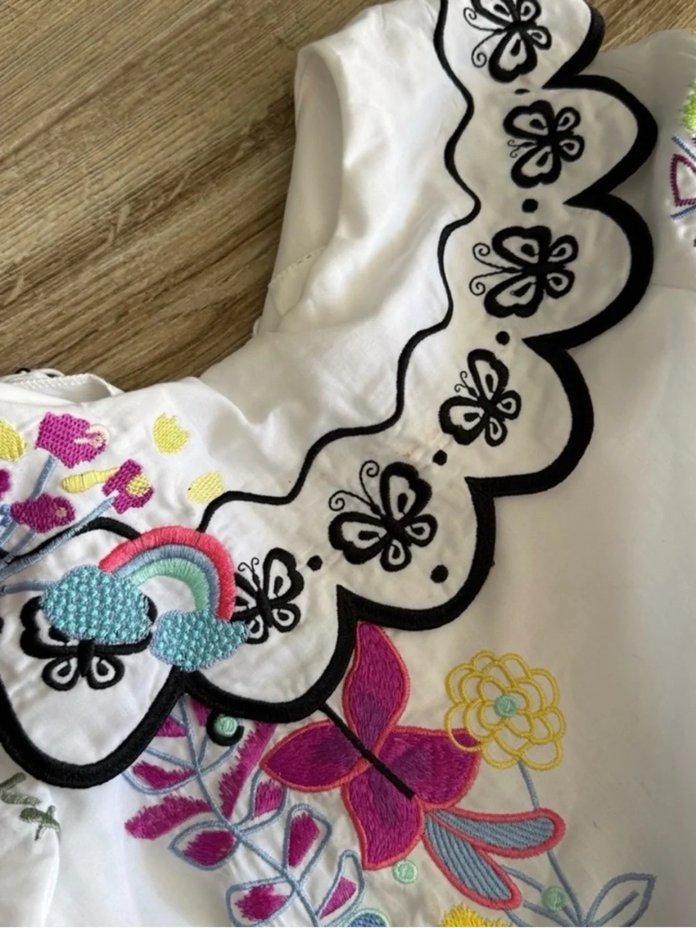 Disney Teal and White Embroidered Fiesta Dress Costume - Picture 5 of 7